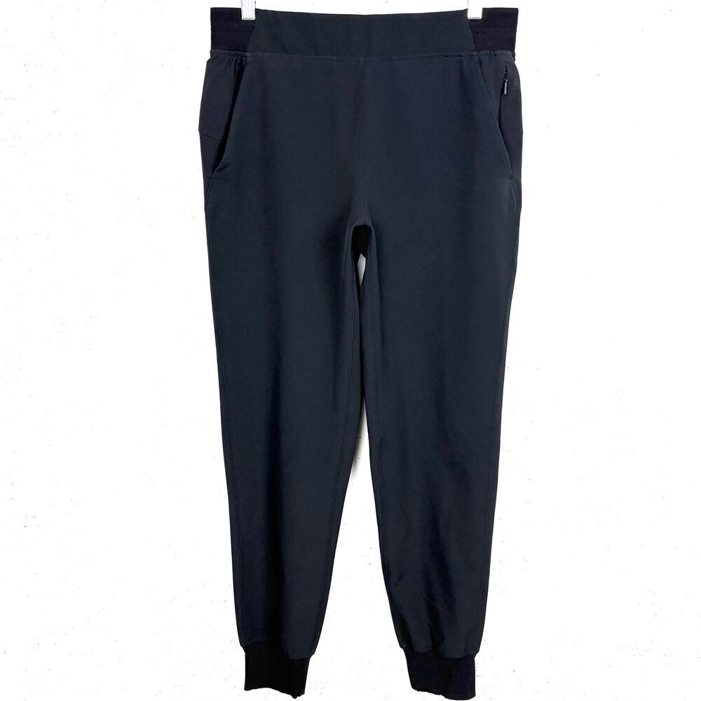 Lululemon Womens Sweat and Go Jogger Cuffed Ankles Zip Pocket Black Size 6
